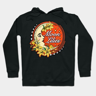 Vintage Halloween Moon Lilies Hoodie